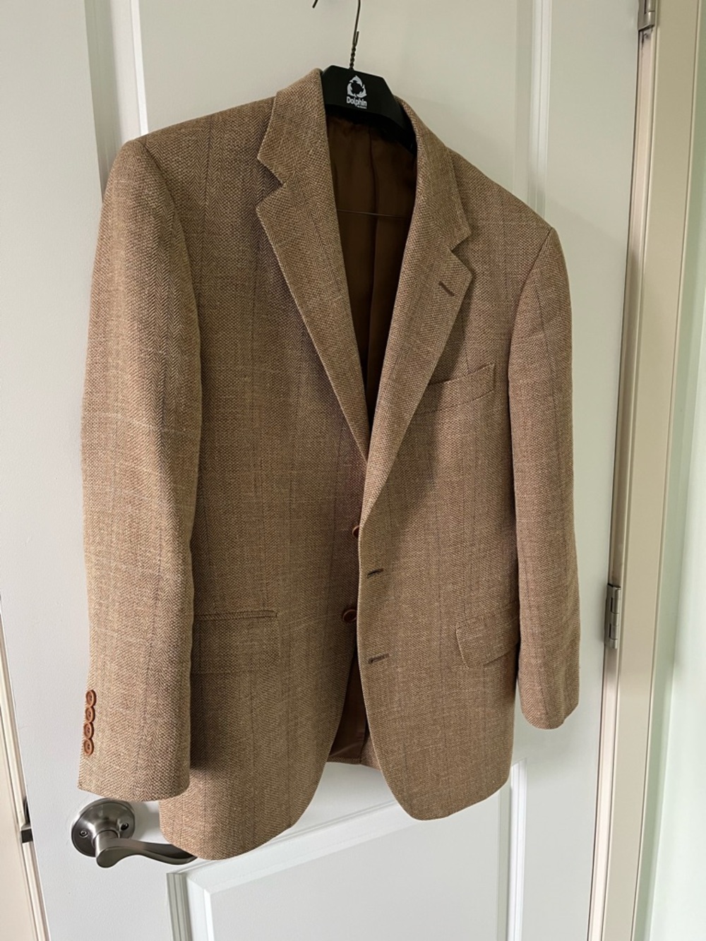 Men's Brown Herringbone Wool Blend Blazer Brooks Brothers
